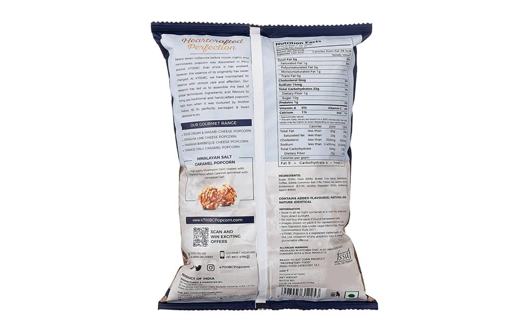 4700BC Himalayan Salt Caramel Popcorn Heartcrafted Perfection   Pack  30 grams